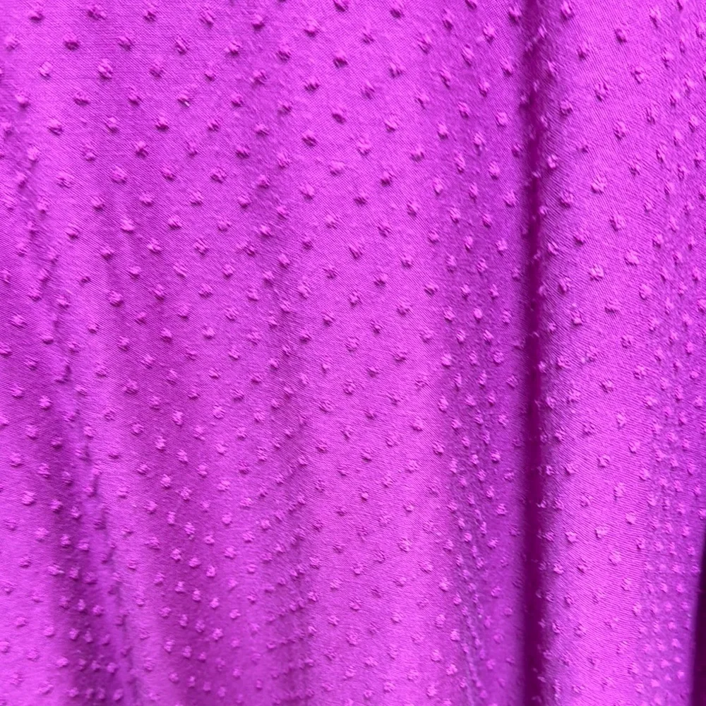 Laura Scott Swiss Dot Purple Top 3/4 Sleeve 2X